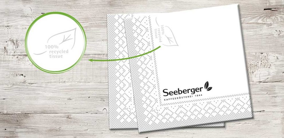 recyclingfaehige-servietten Seeberger Servietten, 100% recycelt