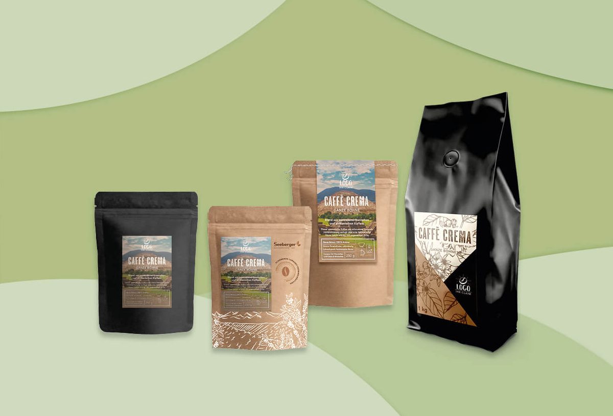 Eigenmarken verschiedene Beutel Seeberger Kaffee-Eigenmarken