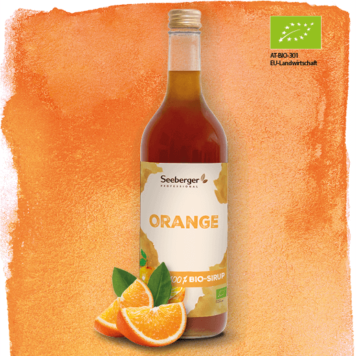 Flasche Seeberger Bio-Sirup Orange