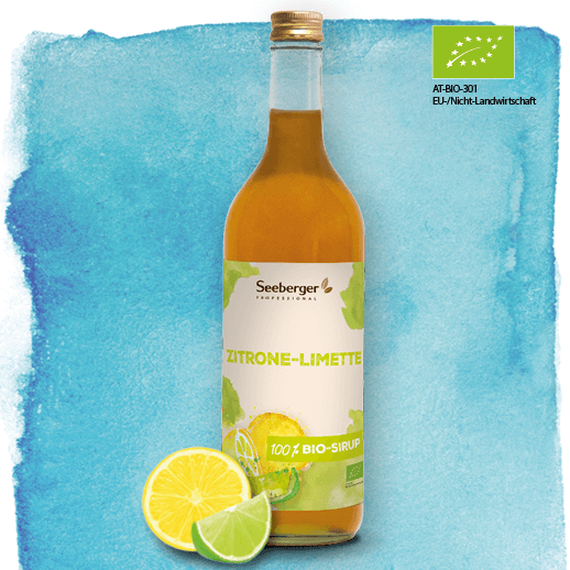 Flasche Seeberger Bio-Sirup Zitrone-Limette