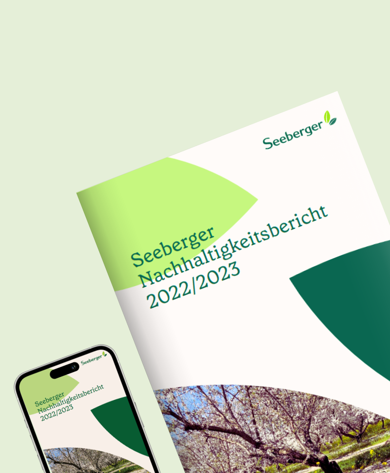 Mockup Seeberger Nachhaltigkeitsbericht 2022/2023