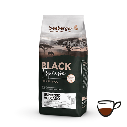 Röstkaffee Seeberger, Black Label, Black Espresso Vulcano