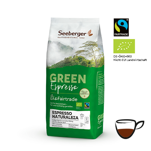 Röstkaffee Seeberger, Green Label, Espresso Naturaleza